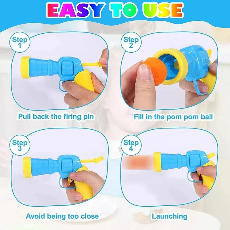 Cat Toys Interactive Launch Training Toy For Pet Kitten Creative Mini Shooting Gun Games Stretch Plush Ball Toys Pet Supplies PawsMagics
