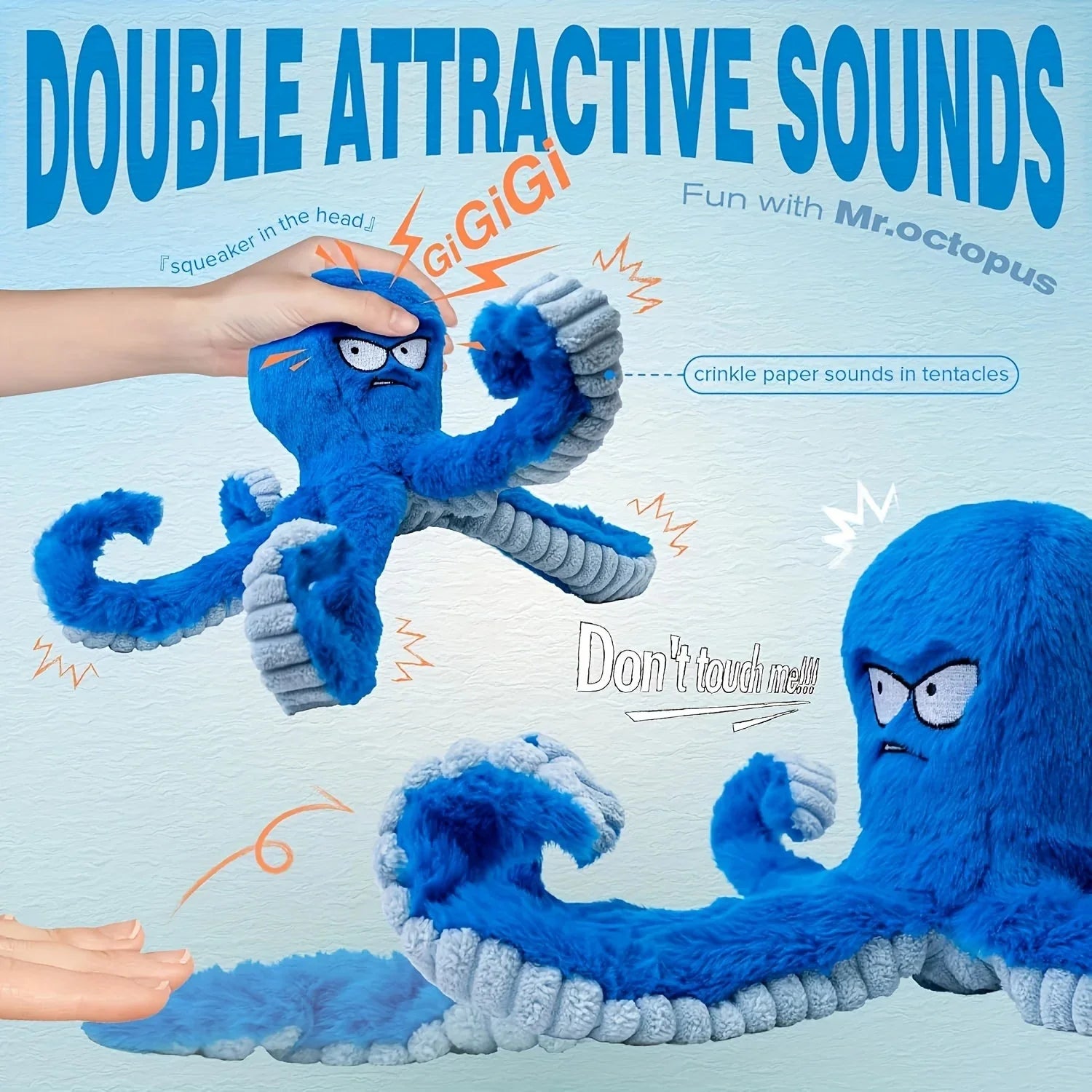 Indestructible Octopus Squeaky Chew Toy – Interactive Tug-of-War & Teeth Cleaning Plush Toy for Dog PawsMagics