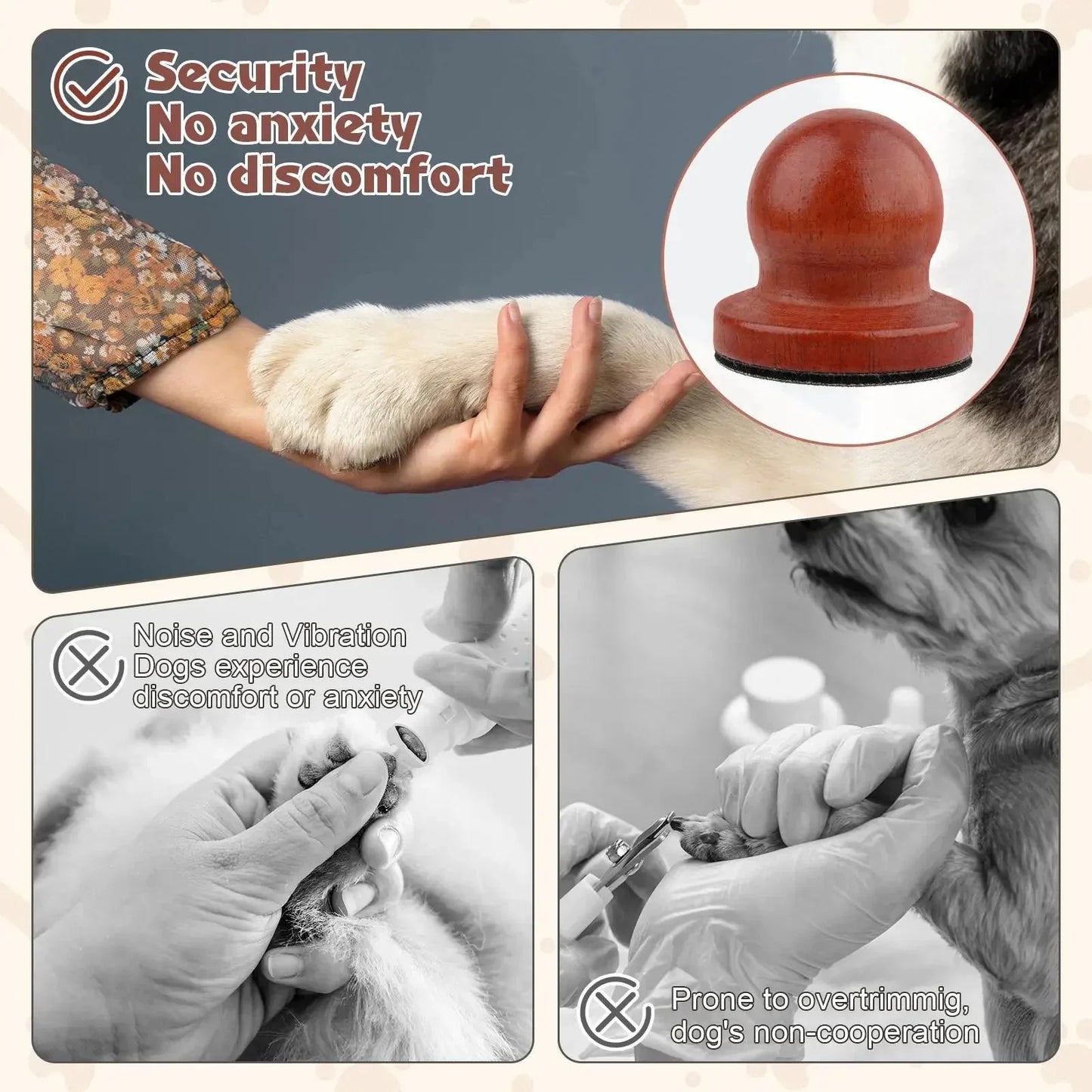 Dog Nail File Manual Wooden Pet Grooming Dogs Scratching Board Grinding Claw Pet Claw Care for Puppy Nail Care Outdoor Indoor Pawsn