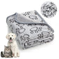 Soft fluffy pet blanket with a cute cartoon pattern, providing warmth and comfort for cats and dogs
