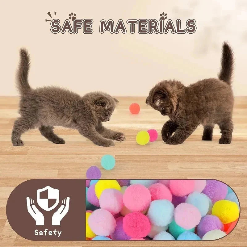 Cat Toys Interactive Launch Training Toy For Pet Kitten Creative Mini Shooting Gun Games Stretch Plush Ball Toys Pet Supplies PawsMagics